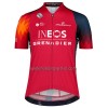 Set Fietsshirt + Korte Koersbroek 2023 INEOS Grenadiers Rood Donkerblauw Dames